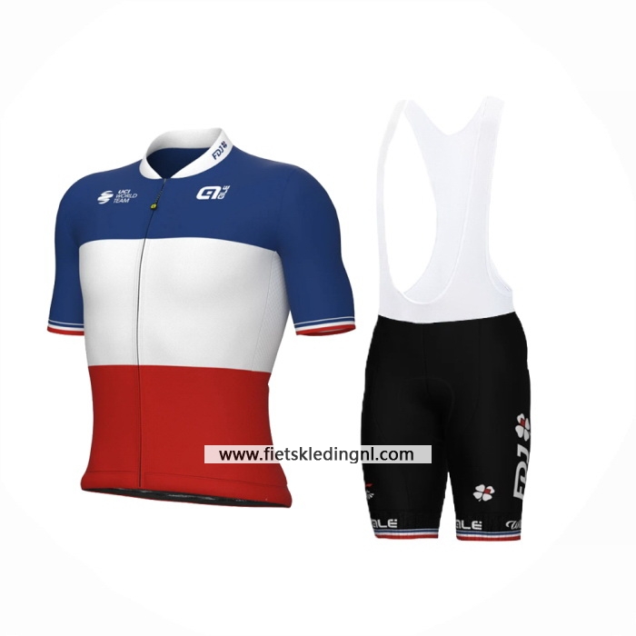 2024 Fietskleding Groupama-FDJ Rood Wit Blauw Korte Mouwen En Koersbroek